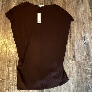 Banana Republic Dark Brown ribbed Short Sleeve Top